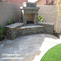 DIY Outdoor Fireplace with seating